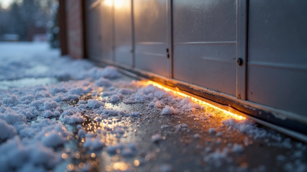 Ciepły próg bramy garażowej