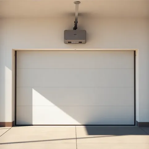 Brama garażowa z drzwiami i napędem