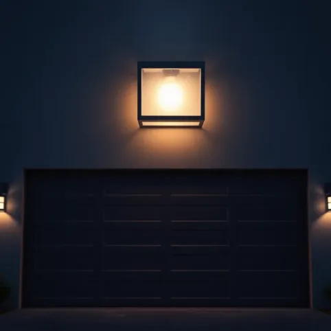 Lampa nad bramę garażową z czujnikiem